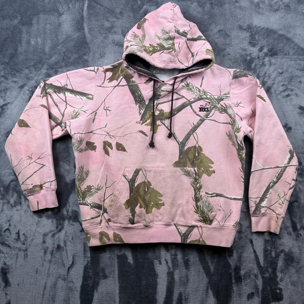 Realtree Girl Hoodie Womens 2XL Pink Camo Long Sleeve Pullover Fleece Pocket